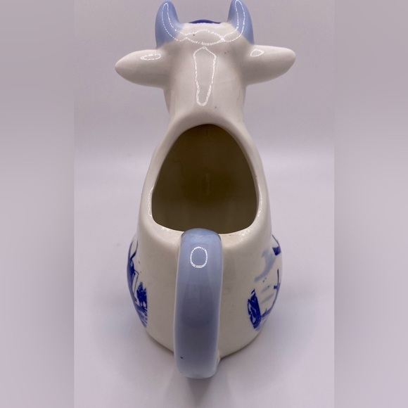 Vintage Delft Signed Sitting Cow Porcelain Creamer Pristine Blue & White 5” H - Picture 6 of 6